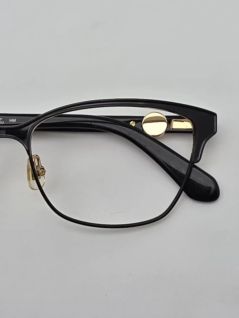 Kate Spade New York Audrina/G 807 Shiny Black Gold Cat Eye Eyeglasses Frame 53mm